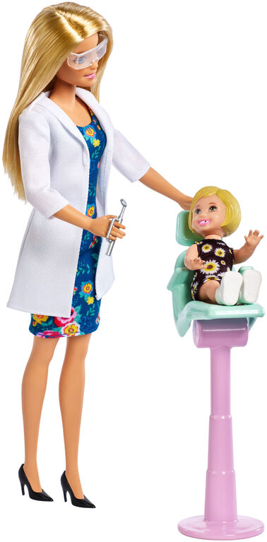 Barbie - Coffret de jeu et poupée Dentiste.