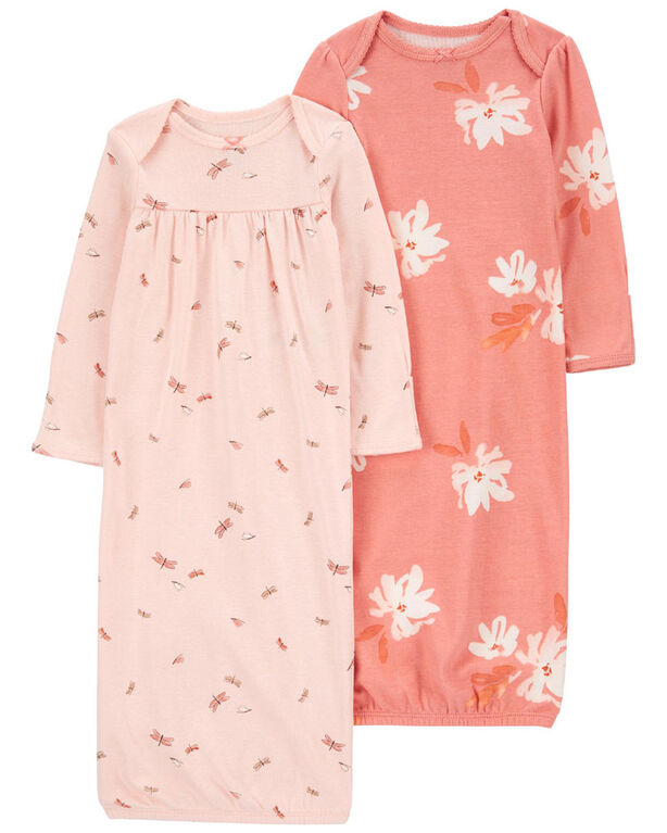 Emballage de 2 robes de nuit Carter&rsquo;s, Rose &ndash; 3M