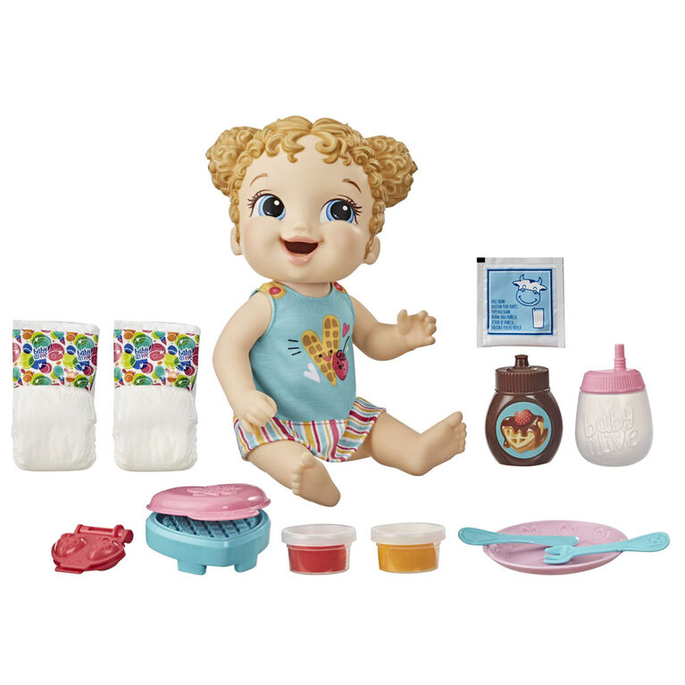 Baby Alive Breakfast Time Baby Doll with Waffle Maker, Accessories, Drinks, Wets, Eats