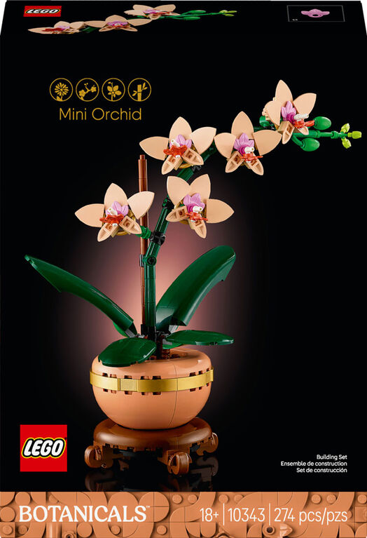 LEGO Botanicals Mini Orchid Building Set - Artificial, Fake Orchid for Home Décor, Adults - 10343