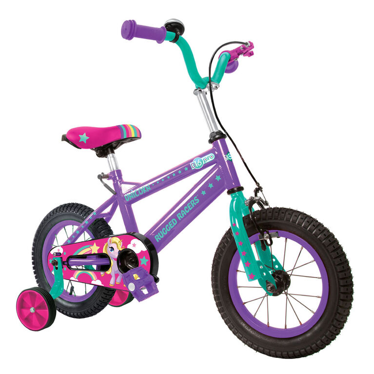 Rugged Racer 16 Inch Kids Bike with Training Wheels- Unicorn - English Edition