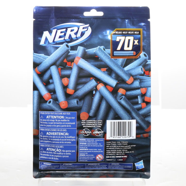 Nerf Elite 2.0, Recharge de 70 fléchettes en mousse Nerf Elite 2.0 officielles, compatibles avec les blasters utilisant les fléchettes Elite