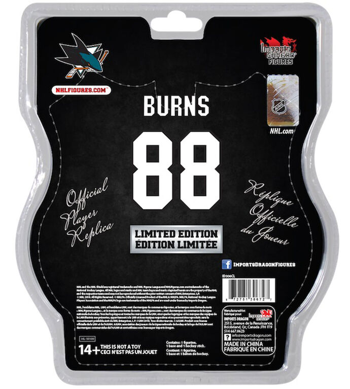 Brent Burns - Sharks de San Jose - Figurine de la LNH de 6 pouces.