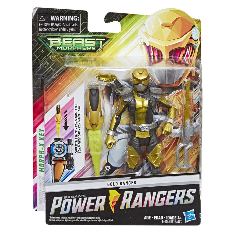 Power Rangers Beast Morphers - Figurine jouet de 15 cm Ranger doré inspirée de la série télé Power Rangers