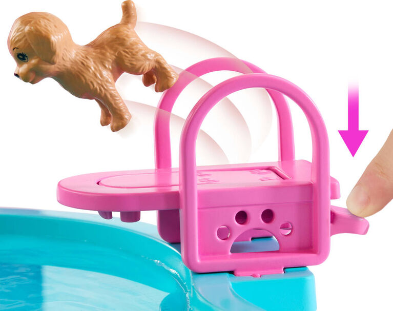 Barbie-Coffret Piscine de Rêve-toboggan, jacuzzi, + de 20accessoires