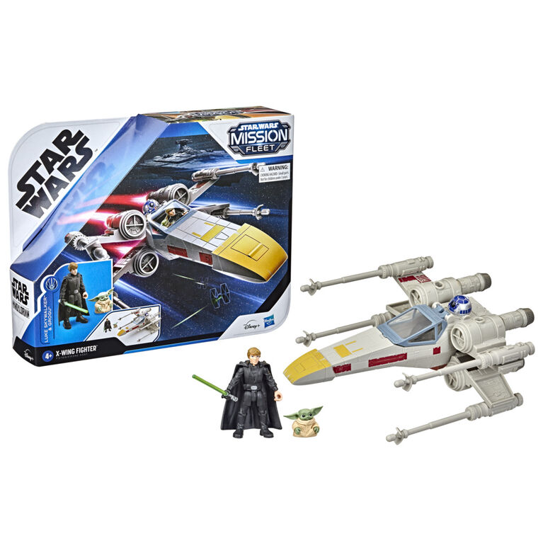 Star Wars Mission Fleet, Luke Skywalker et Grogu X-Wing, Recherche et sauvetage Jedi, figurine de 6 cm avec véhicule