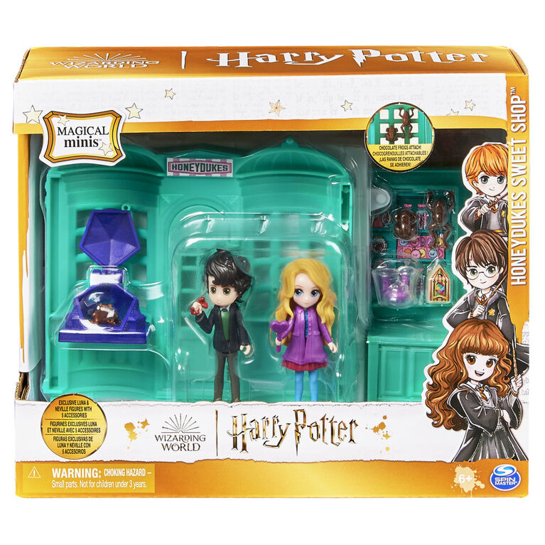 Wizarding World Harry Potter, Magical Minis Honeydukes Sweet Shop with 2 Exclusive Figures and 5 Accessories