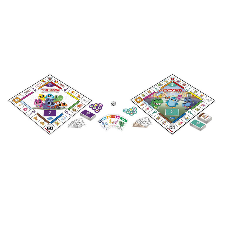 Monopoly Découverte, jeu de plateau, plateau réversible, 2 niveaux, outils pédagogiques