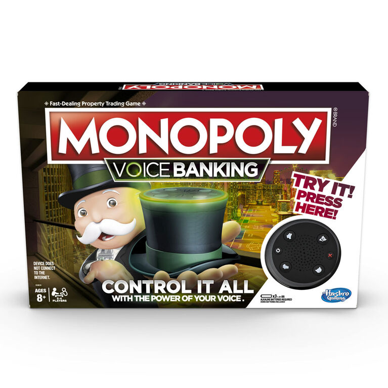 Monopoly Voice Banking Electronic Family Board Game - English Edition - styles may vary