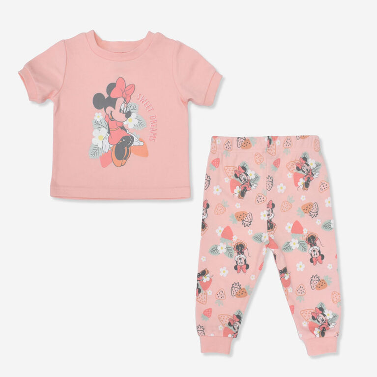 Minnie Mouse 2 Piece PJ Set Coral 