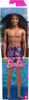 Beach Ken Doll with Blond Hair Wearing Purple Swimsuit