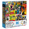 DC Comics, Detective Comics, Puzzle de 1 000 pièces représentant un collage de couvertures de comics rétro avec Batman et Le Joker, avec poster