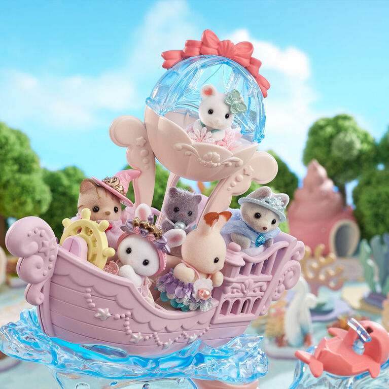 Calico Critters Baby Mermaid Castle, Dollhouse Playset with 3 Collectible Doll Figures