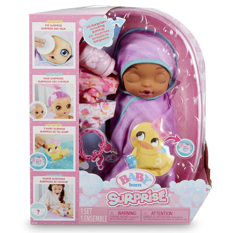 Baby Born Surprise Bathtub Surprise Purple Swaddle Kitty Ears Toys R