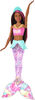 Poupée Barbie Sirène Lumières Étincelantes ​Barbie Dreamtopia avec mouvement de nage et spectacle de lumières aquatique, environ 30 cm (12 po) avec cheveux blonds à mèches roses