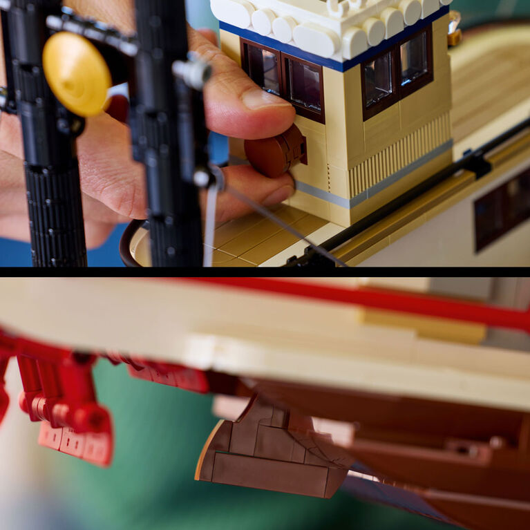 LEGO Ideas Le Bateau à Vapeur Fluvial, Décor Nautique pour la Maison, Ensemble de Bateau à Collectionner, Cadeau de Voyage 21356