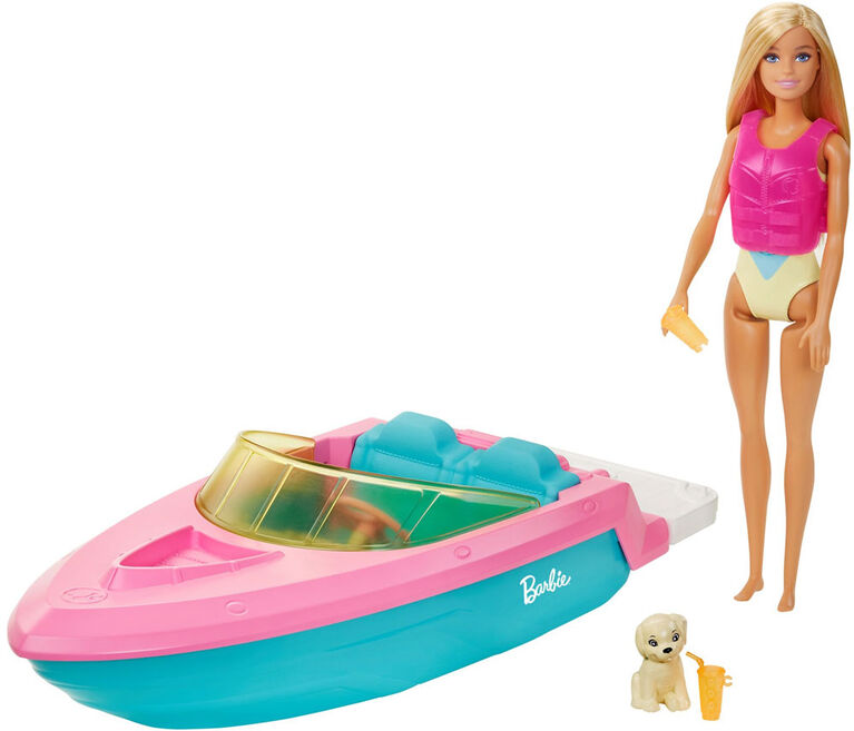 Barbie-Poupée et bateau avec chiot et accessoires-Flotte sur l'eau