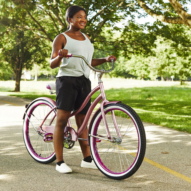Huffy - Vélo Cruiser pour femmes " Good Vibrations ", Rose, 26 pouces