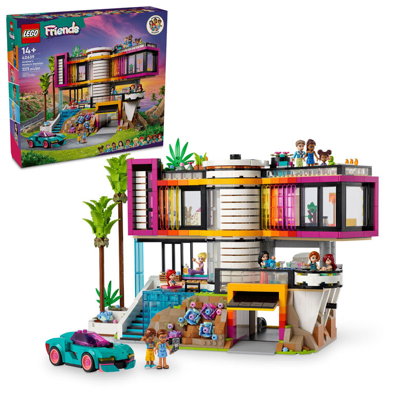 LEGO Friends Andrea's Modern Mansion Doll House - 4 Story Toy House Building Set for Kids - 42639