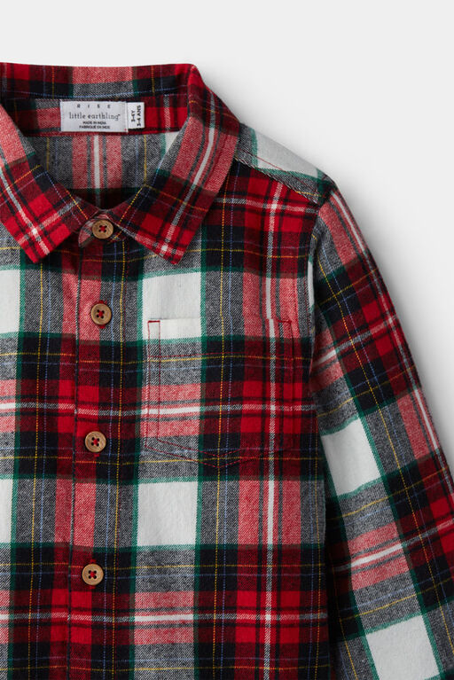 RISE Little Earthling Flannel Shirt Red