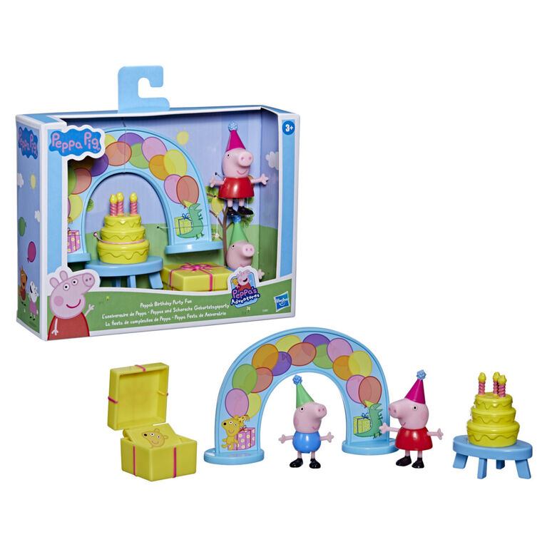 Peppa Pig Peppa's Birthday Party Fun Playset With 2 Figures and Surprise Accessory - R Exclusive