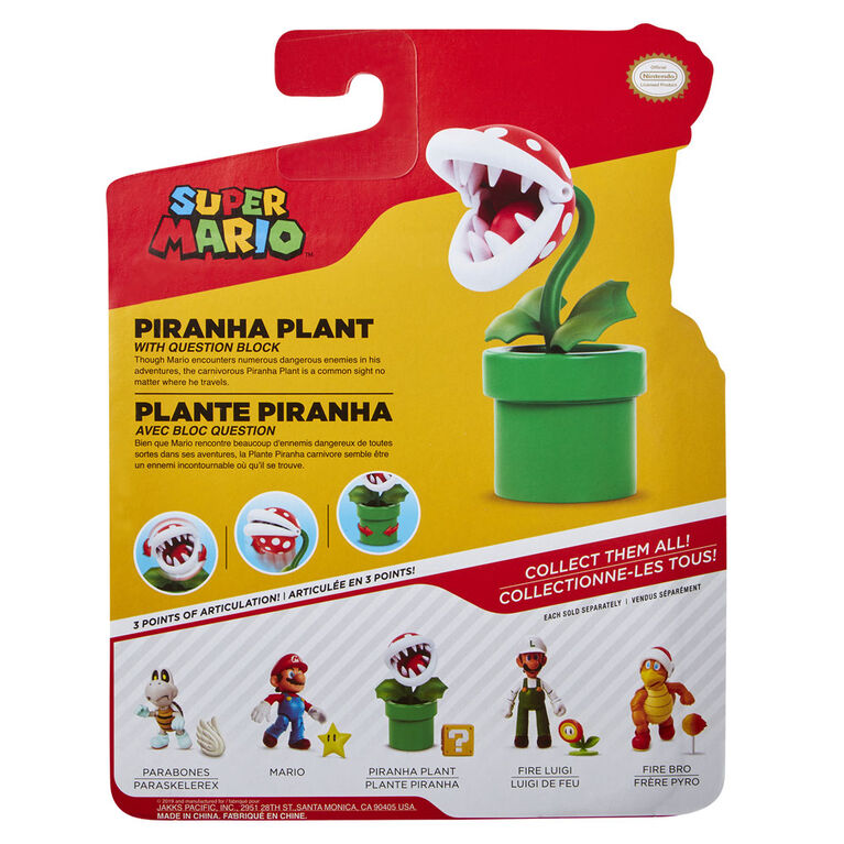 World of Nintendo 4" Figures - Piranha Plant with Question Block