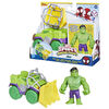 Marvel Spidey and His Amazing Friends Hulk Smash Truck Set, Action Figure with Vehicle and Accessory, Preschool Toys
