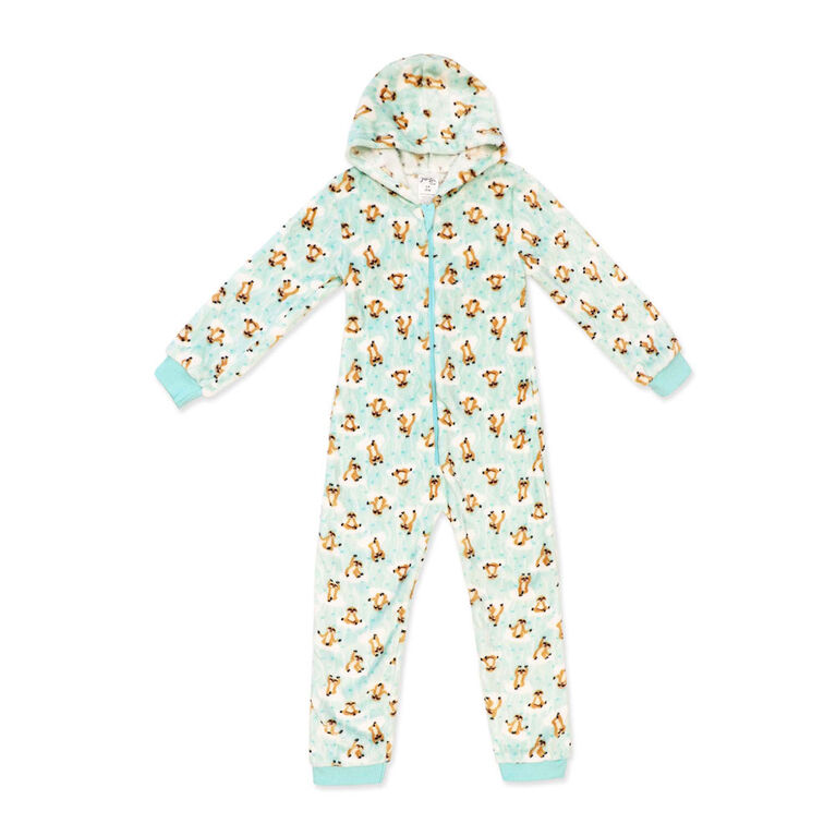 Jesse & Lulu Lounge Fleece Onesie: Aqua Sloth Small Jesse & Lulu Lounge Fleece Onesie: Aqua Sloth Small