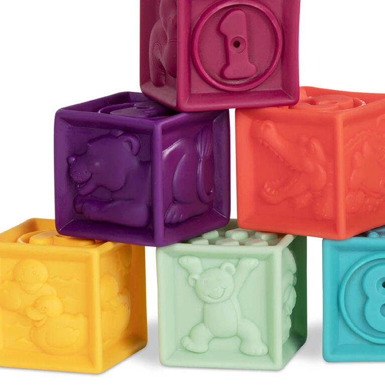 B. toys, One Two Squeeze, Baby Blocks