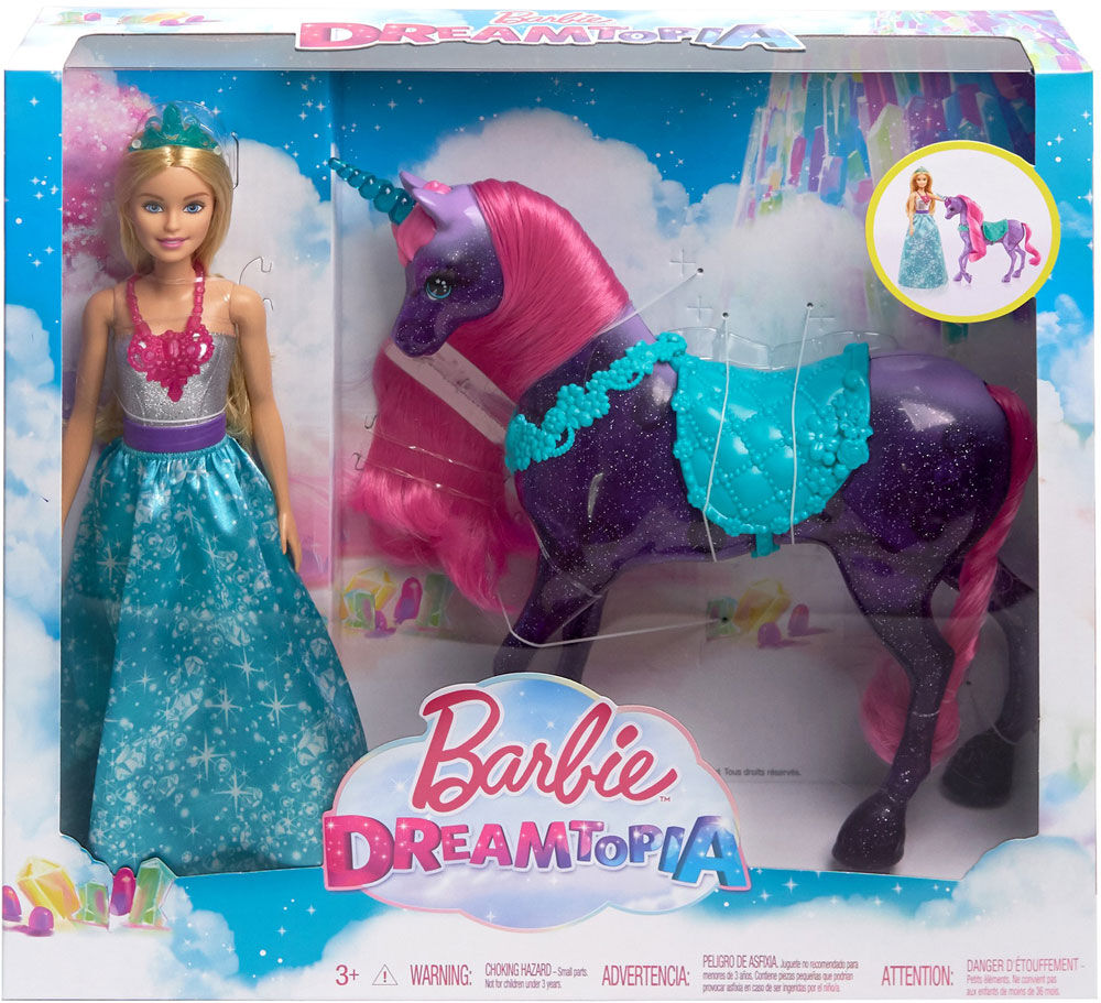Barbie princess doll and regal unicorn outlet