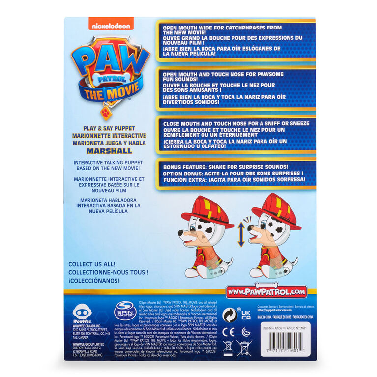 Paw Patrol Puppets Marshall - English Edition