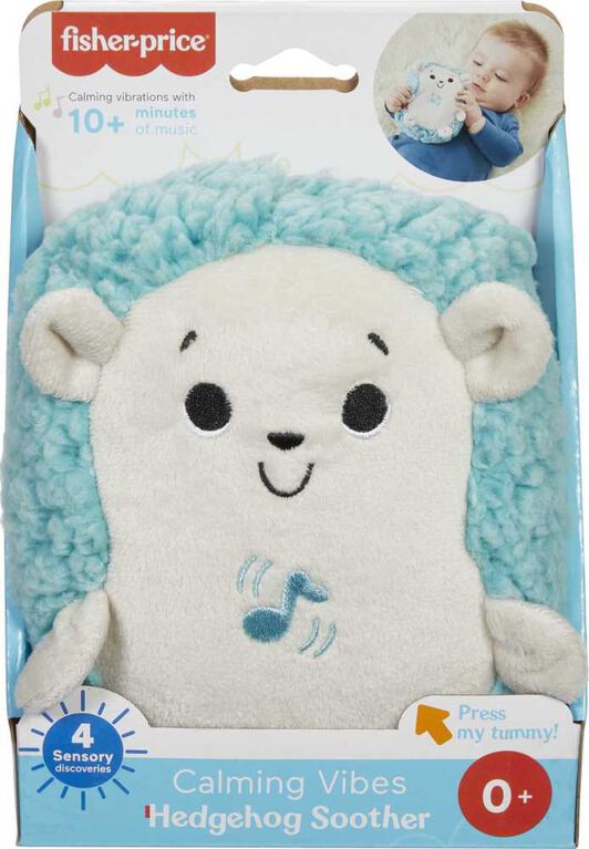 Fisher-Price Calming Vibes Hedgehog Soother Plush Sound Machine for Baby, Blue