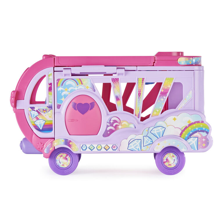 Hatchimals CollEGGtibles, Transforming Rainbow-cation Camper Toy Car with 6 Exclusive Characters, 10 Accessories