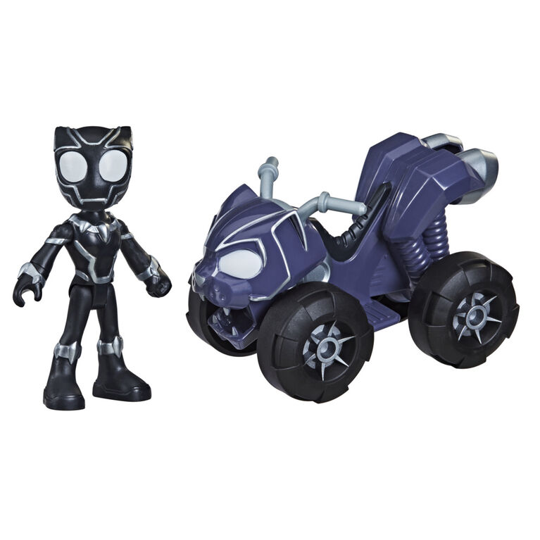 Marvel Spidey and His Amazing Friends Black Panther Action Figure And Panther Patroller Vehicle