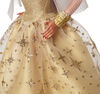 Barbie - Poupée Joyeux Noël 2023, robe dorée