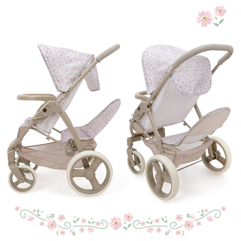 Doll Mabelle Twin Stroller, Little Flora