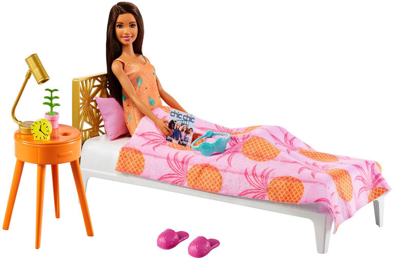 La Chambre de Barbie, coffret mobilier d'intérieur avec poupée