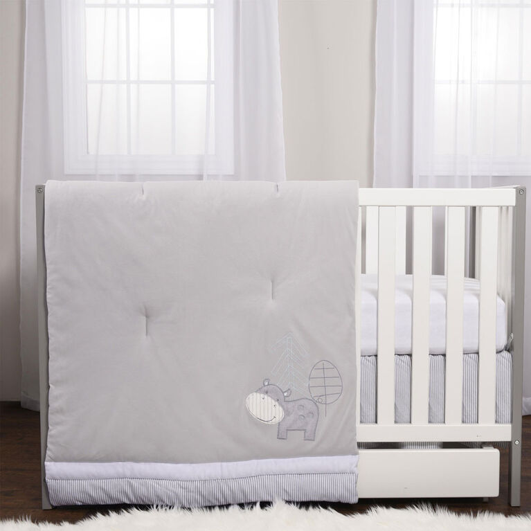Markethouse Baby 3 Piece Crib Bedding Set- Grey