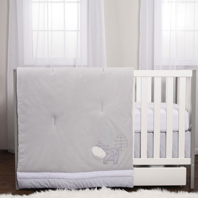 Ensemble De 3 Pièces Pour Lit De Bébé- Gris