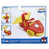 Marvel Spidey and His Amazing Friends Iron Racer Set, Action Figure with Vehicle and Accessory, Preschool Toys