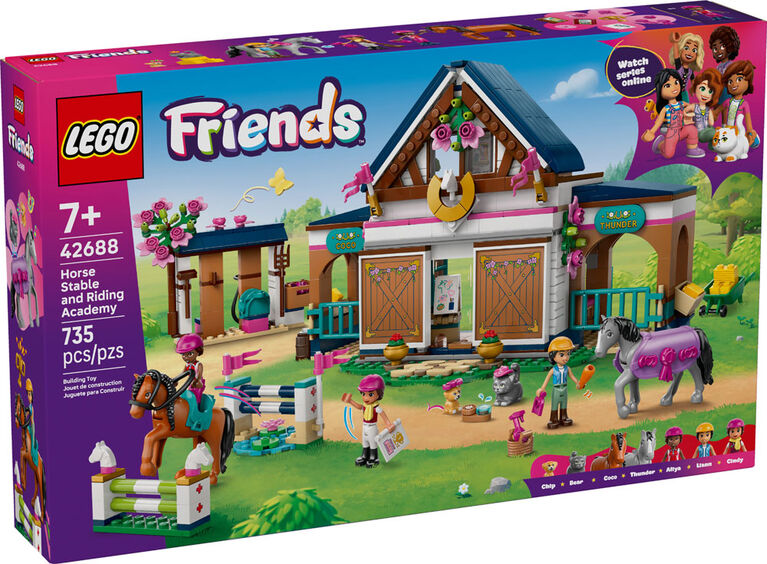 LEGO Friends L'&Eacute;curie et l'&Eacute;cole d'&Eacute;quitation - 3 Minipoup&eacute;es, 2 Chevaux, 1 Chat, 1 Chiot - 42688
