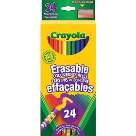 Crayons de couleur effaçables, 24 Ct