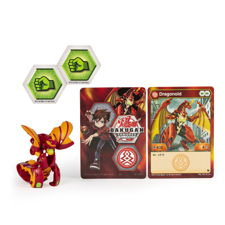 Bakugan, Dragonoid, Figurine Armored Alliance articulée de 5 cm à collectionner et carte à échanger