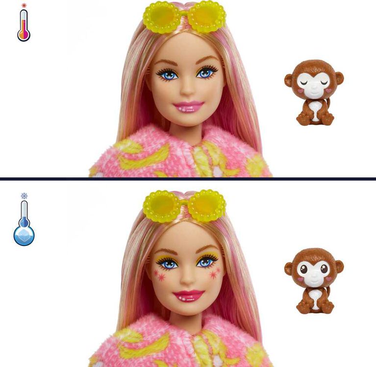 Barbie Cutie Reveal Chelsea Doll and Accessories, Jungle Series, Monkey-Themed Small Doll Set