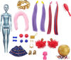 Barbie Color Reveal Glitter! Hair Swaps Doll, Glittery Blue with 25 Hairstyling and Party-Themed Surprises
