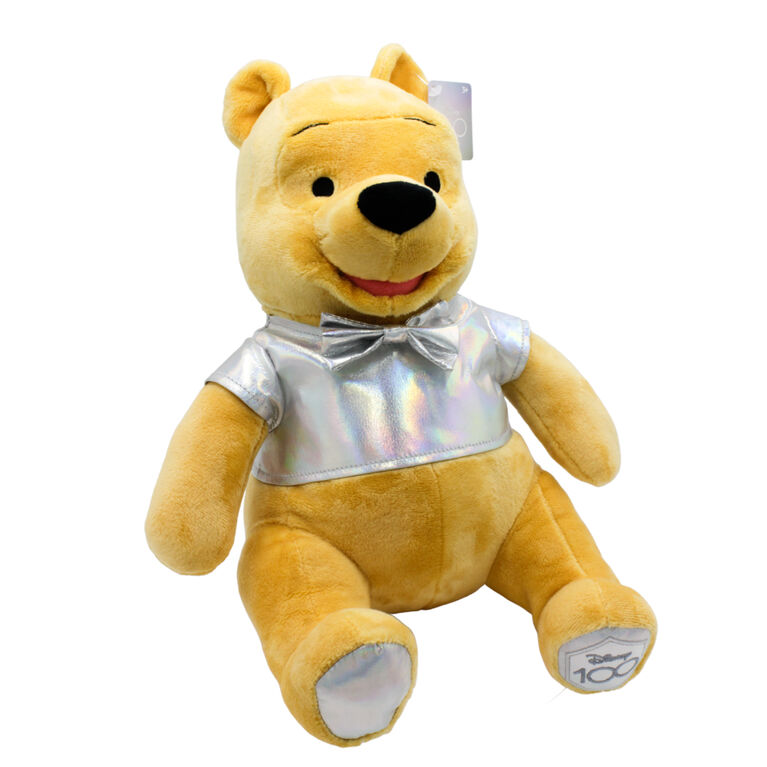 Disney - Peluche Winnie l'Ourson avec tenue de célébration du 100ème anniversaire de Disney - 12''