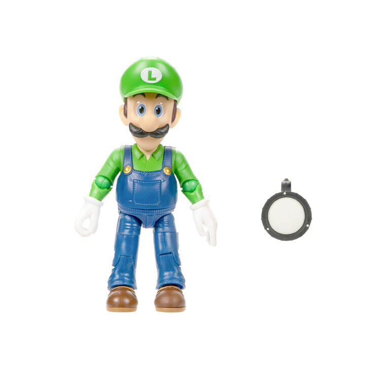 Super Mario Bros Le Film - Série de figurines de 5" avec accessoire - Figurine Luigi avec Lampe de poche comme accessoire