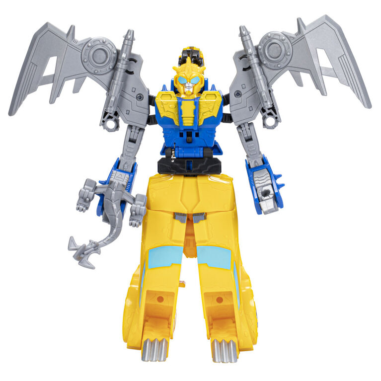 Transformers Buzzworthy Bumblebee Dino Combiner Bumbleswoop, figurines articulées de 11 cm - Notre exclusivité