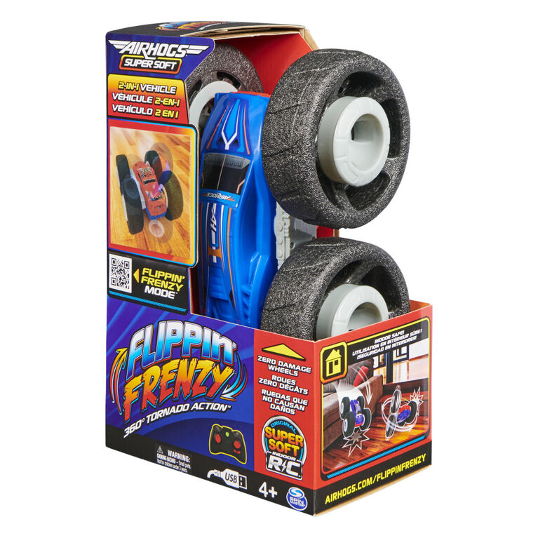 Air Hogs Super Soft, Flippin' Frenzy, 360 Spinning Action, 2-in-1 Stunt Vehicle Remote Control Car