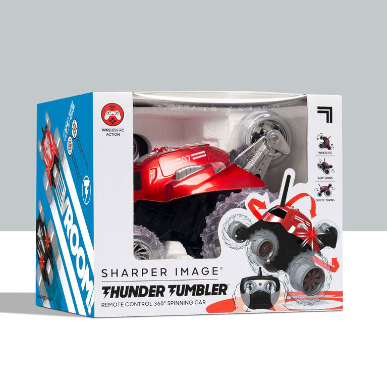 New Sharper Image Thunder Tumbler Remote Control 360 Degree Spinning Car  Blue